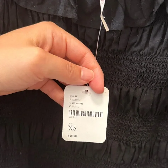 Smocked Square-Neck Puff Sleeve Top - Black Free People - Picture 6 of 6